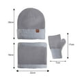 thumbnail image 3 of BJUTIR Fashion Hats For Adult Women&Men Winter Warm Cute Wool Hat Scarf Gloves Slouchy Three Pieces Winter Snow Knit Cap Screen Mittens Scarves Sets, 3 of 6