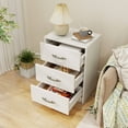 thumbnail image 4 of Costway 1 PCS 3-Drawer Nightstand Modern Bedside Table with Storage Anti-Toppling Kit for Bedroom White, 4 of 10
