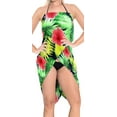 thumbnail image 4 of HAPPY BAY Women's Beachwear Summer Pareo Bikini Beach Wraps Skirt Mini Sarong Coverups Swimwear Swim Cover ups for Women One Size Garnet, Floral Hibiscus, 4 of 5