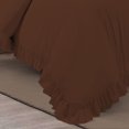 thumbnail image 5 of BedDecor 100% Egyptian Cotton Ruffle Trim Fringe Duvet Cover Set: Elegance with a Delicate Touch |Full/Queen, Chocolate, 5 of 5