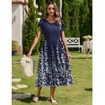 thumbnail image 4 of Vestido midi Zeagoo para mujer, verano 2025, manga corta, azul marino, XXL, 4 of 6