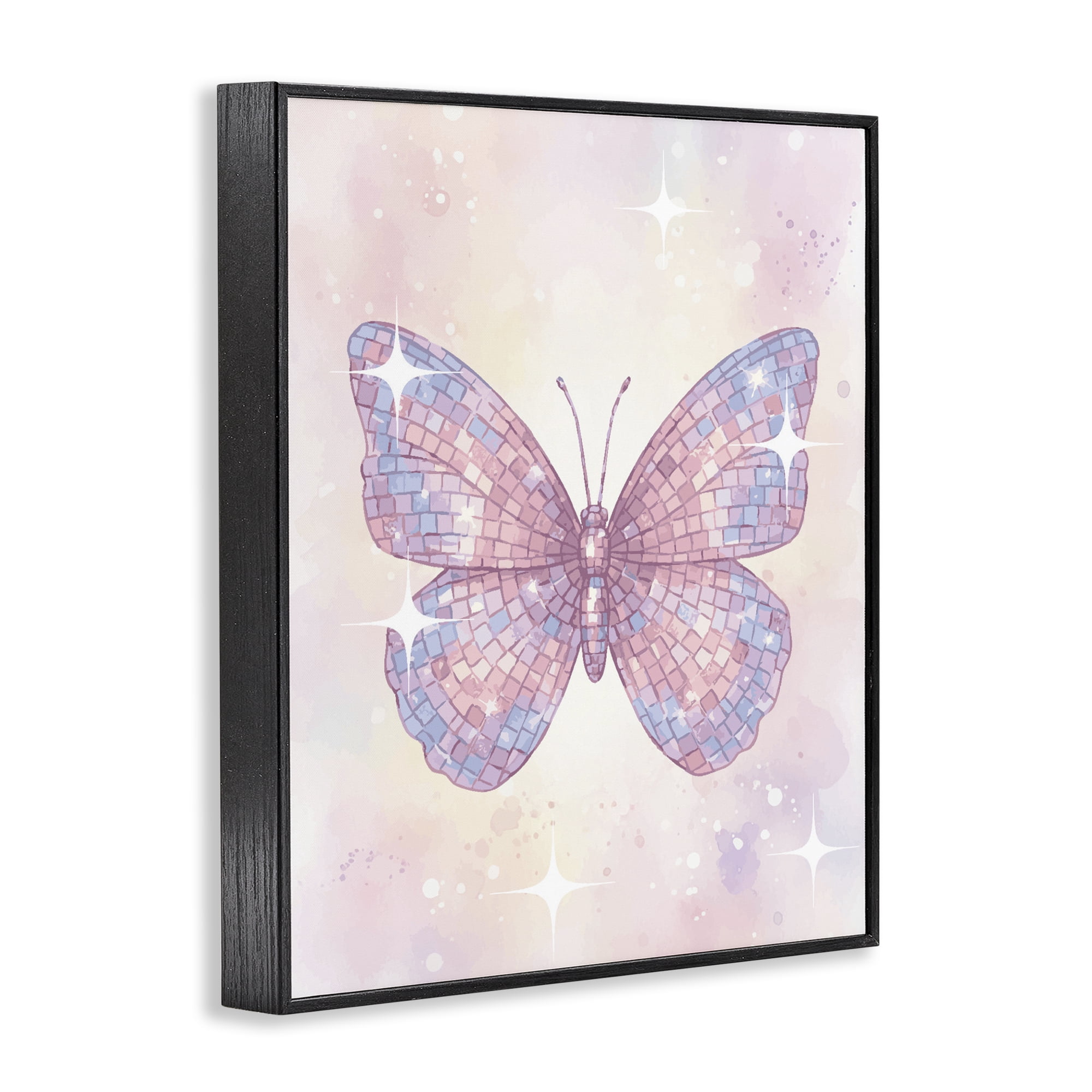 Stupell Industries Delicate Disco Butterfly Black Framed Giclee Art, design by Lil' Rue
