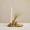 thumbnail image 2 of Creative Co-Op Stoneware Vases and Candle Holder on Tray, Brown, 2 of 4