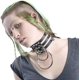 thumbnail image 2 of en capas, collar de remache gótico, collar de piel sintética negra, joyería de cosplay para mujer, Cuero, Sin gemas. ShuxiuWang  1327537099185, 2 of 5