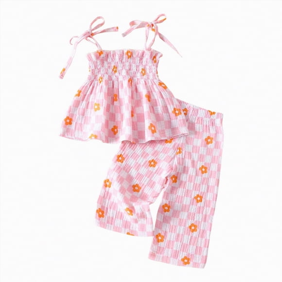 gdxvjhbj Vêtements d'Été pour Bébé Fille Vêtements pour Bébé Fille Nouveau-Né Tenues pour Nourrisson Pantalons à Volants Ensembles de Jolis Bandeaux pour Filles 9 12 Mois (Rose,9-12 Months)