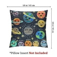 thumbnail image 4 of Acheng  Throw Pillow Covers Solar System,Pillowcase Cushion Covers for Couch Bed, Square Decorative Pillow Cover Home Sofa Bedroom Car, Set of 2 White(Two Size Print) 18x18in, 4 of 7
