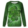thumbnail image 4 of Pompotops Chemises Décontractées à Manches Longues pour Femmes Vintage Impression St Patrick Col Rond Chandail en Molleton Chandail Ample, 4 of 5