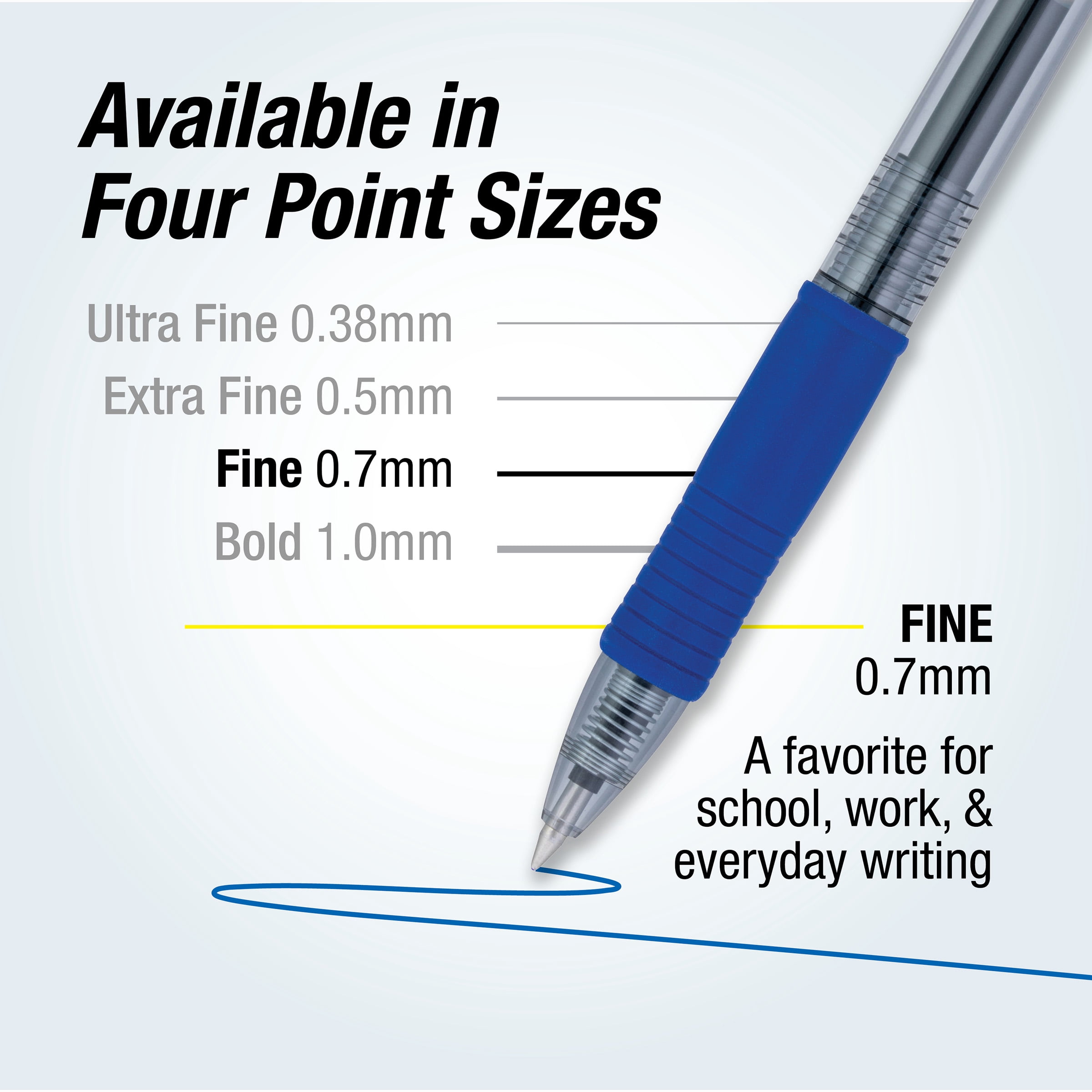 Pilot G2 Retractable Gel Pens, Fine Point (0.7 mm), Blue Ink, 5 Count