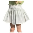 thumbnail image 2 of NAISIBABY Girls Summer Shorts, Loose Solid Color Lovely Ruffled Elastic Waist Cotton Casual Shorts White 2-3T, 2 of 4