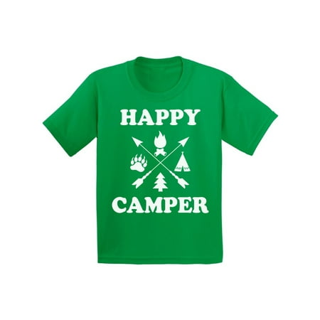 Awkward Styles Happy Shirt for Kids Happy Cute Camper Shirt for Kids Camping T Shirt for Boys Happy Camper Shirt for Girls Camping Lovers Gifts Camper T Shirt for Children Happy Camper Shirt for Kids