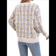 thumbnail image 3 of Suéter de Cuello Redondo de Larga para Mujer, Estampado de Otoño, Jersey de Punto de Gran Tamaño, Ropa de Moda Albaricoque M, 3 of 10