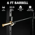thumbnail image 3 of Mikolo Eclipse Series Gold 6ft Olympic Barbell, 27LB Compact and Lighter Barbell for Weightlifting and Powerlifting, Olympic Bar for 500lbs Capacity, Weight Bar Fit 2” Standard Weights, 3 of 11