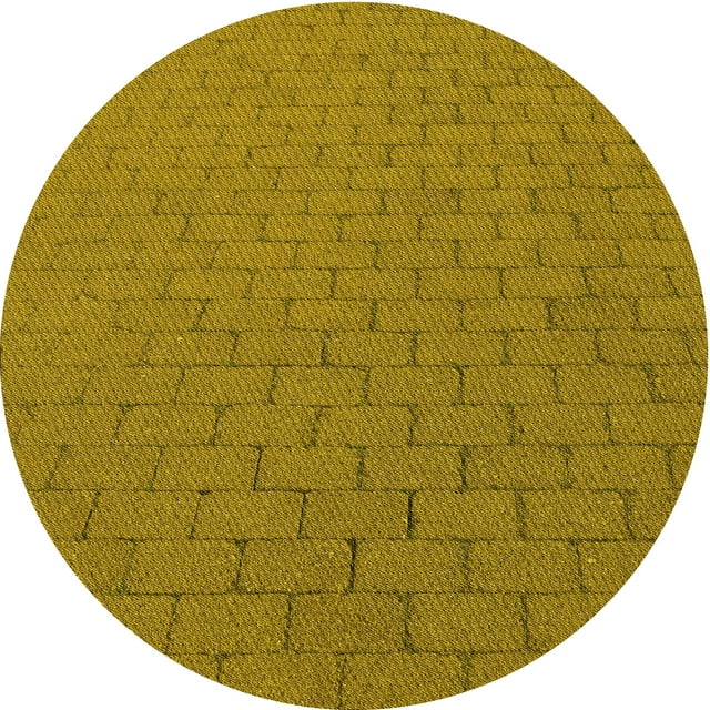 Ahgly Company Tapis d'Intérieur Lavables en Machine, Ronds, Jaune Transitionnel, 6' Ronds