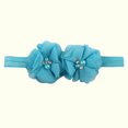 thumbnail image 2 of AJTQTH Headband for Baby Girls Bow Nylon Hairbands Nwborn Toddler Cute Mesh Floral with Artificial Pearls Accessories Hair Bands for Infant Sky Blue Free Size, 2 of 4