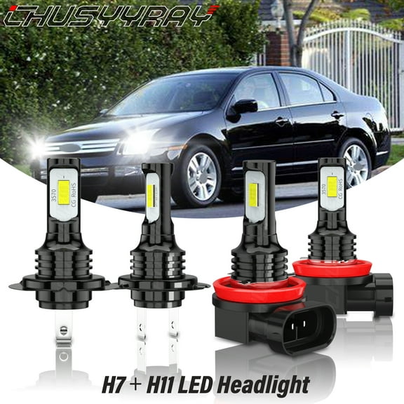 For Ford Fusion 2006-2017 LED Headlight High Low Beam Bulbs Combo Kit 6000K White 4X