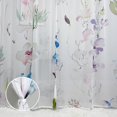 thumbnail image 4 of Floral Leaves Curtains for Living Room 63 inch Length 2 Panels Set Elegant Blue Pink Spring Flower Printed Window Curtain Natural Sheer Curtains Chiffon Drapes for Bedroom, 4 of 6