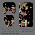 thumbnail image 4 of Juego de 4 cortinas de ducha con diseño de setas rojas, diseño de luna, estrellas, mariposas, plantas, flores y botánicas, cortina de ducha de tela impermeable negra, alfombrilla de baño, 4 of 7