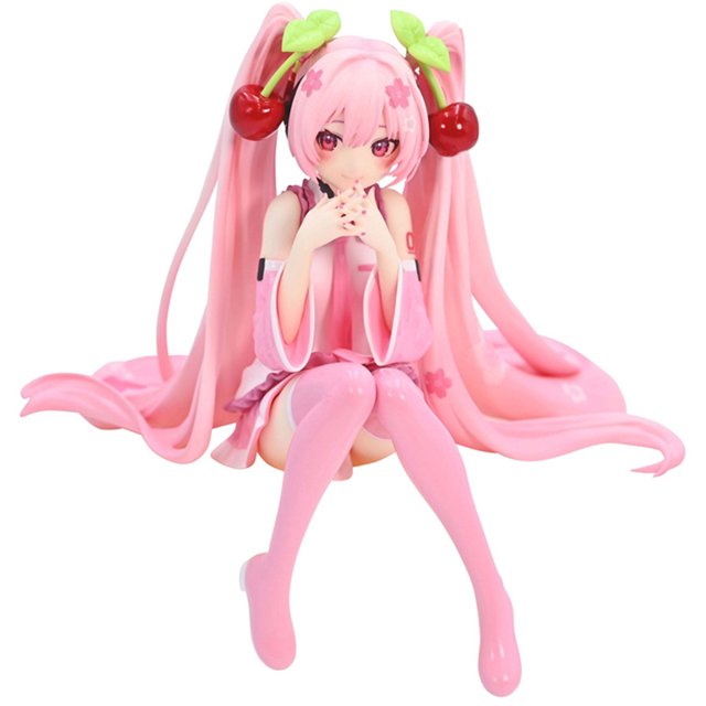 Hatsune Miku figura de Anime, vestido rosa, modelo de PVC, juguetes de acción, decoración de flor de cerezo rosa, regalos de colección, nuevo