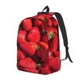 thumbnail image 1 of Disketp Strawberry Red print Canvas Backpack Lightweight Travel Daypack Student Rucksack Laptop Backpack-Small, 1 of 5