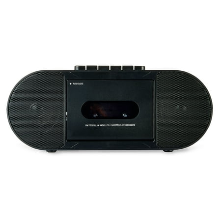 onn. Portable CD/Cassette Boombox with Bluetooth Wireless Technology, Black