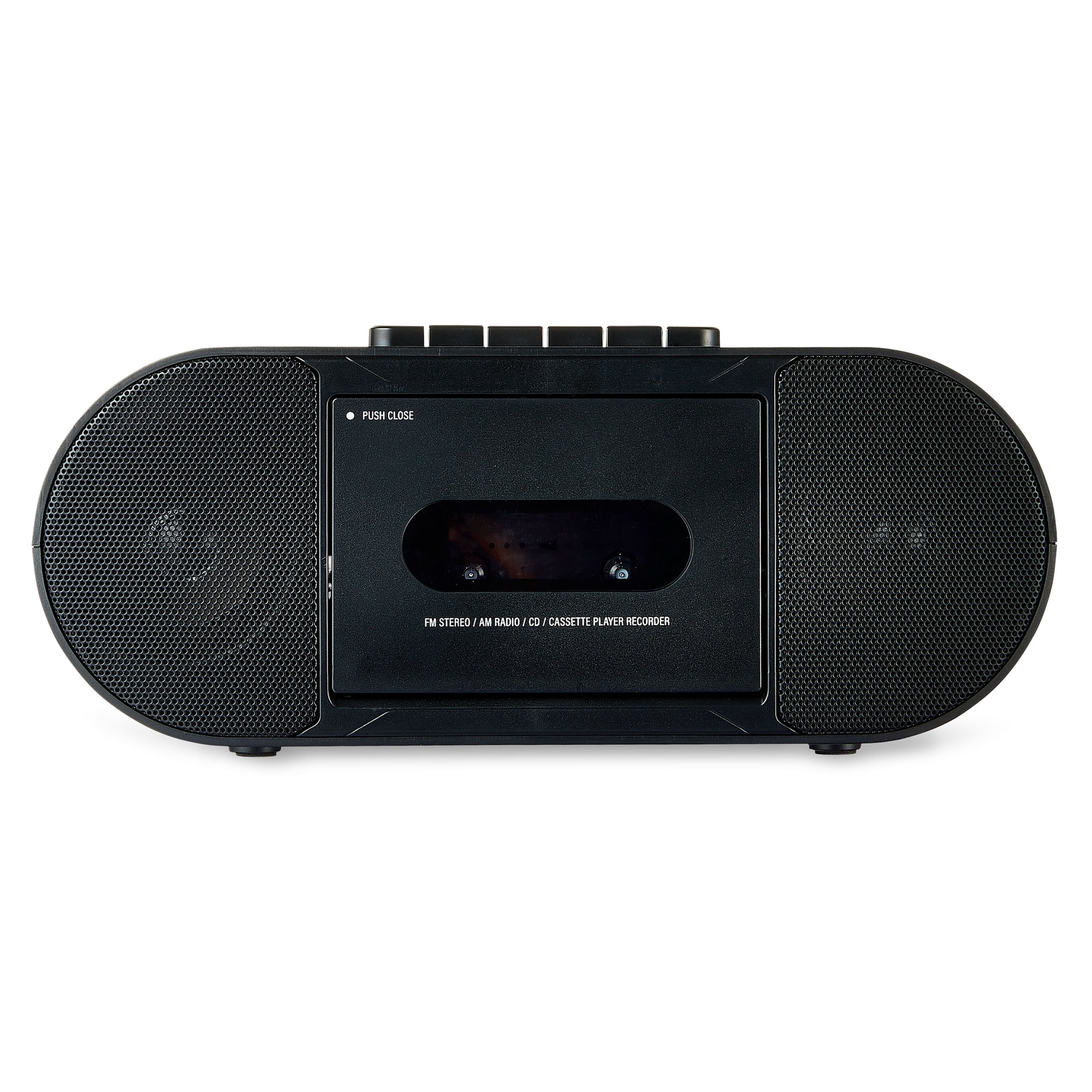 onn. Portable Bluetooth CD/Cassette Boombox with AM/FM Radio, Black