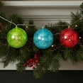 thumbnail image 3 of Set of 3 Lighted Multi-Color Mercury Glass Finish Ball Christmas Ornaments - Clear Lights, 3 of 4
