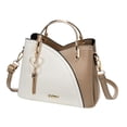 thumbnail image 3 of Bolso de hombro para mujer, elegante y a la moda, ideal para ir de compras, vacaciones y fiestas. Blanco y caqui, 3 of 9