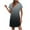 Gray, variant on LOVZFMLL Summer Dresses for Women Casual Loose T-Shirt Shift Dress V Neck Cap Short Sleeve Solid Basic Daily Outfits Green B M