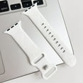 thumbnail image 6 of 3 Pack Floral Engraved Silicone Bands Compatible with Apple Watch Band 42mm 44mm 45mm 49mm Women, Soft Sport Wildflower Strap for iWatch Ultra Series 9 8 SE 7 6 5 4 3 2 1, White, 6 of 6
