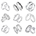 thumbnail image 3 of kurtrusly 2Pcs/set Men Women Couples Rings Wedding Party Crystal Letters Cuff Ring Love Matching Jewelry, 3 of 9