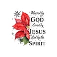 thumbnail image 2 of Style d'Été, T-Shirt Imprimé Floral Inspirant pour Femmes - "Beignet de Dieu" Imprimé Poinsettia, Col Rond Décontracté Manches Courtes, Mélange Léger de Polyester, Parfait pour la Fête des Pères en Été et en Vacances, 2 of 7