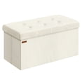 thumbnail image 6 of Foldable Storage Ottoman Bench, 30 Inch Foot Rest with 660 lb Capacity & 24 Gal Storage, End of Bed Bench for Living Room Bedroom, Cream White, 6 of 6