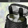 thumbnail image 5 of OPUX Wine Bag 2 Bottle Wine Tote Carrier, Insulated Wine Cooler Bag for Travel Picnic, Leakproof Portable Bottle Padded Case, Wine Gifts For Women Men Wine Lovers Christmas, Black, 5 of 7
