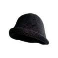 thumbnail image 2 of Wool Knit Bucket Hat for Women, Ribbed Brim Fisherman Beanie Style Cap, Warm Winter Fashion Hat for Daily Streetwear and Cold Days Black, 2 of 3