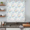 thumbnail image 4 of Paisley Flower Sheer Curtains 96 Inches Long for Living Room/Bedroom, Spring Watercolor Floral Leaf Plant Blue Rod Pocket Voile Kitchen Curtains & Drapes Window Treatment 1 Panel, 52"W x 96"L, 4 of 9