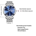 thumbnail image 3 of Reloj deportivo de moda para hombre, relojes de cuarzo analógicos resistentes al agua con correa de reloj de negocios de acero inoxidable, 3 of 6