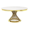 thumbnail image 1 of ACME Table de Salle à Manger Fallon en Faux Marbre et Finition Dorée Miroir, 1 of 4