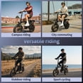 thumbnail image 6 of ECLIO Folding Electric Bike for Adults, 800W Peak Motor Electric Bicycles , 48V 14Ah Removable Battery, Up to 50 Miles Range, 14" Wide Tires, Full Suspension Ebike - Black, 6 of 11
