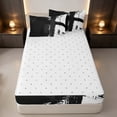 thumbnail image 4 of Erosebridal Modern Geometric Zipper Twin Comforter Sets with Fitted Sheet and 2 Pillowcases, Contemporary Abstract Zipper Bedding Set, Black White, Reversible, 4 of 7