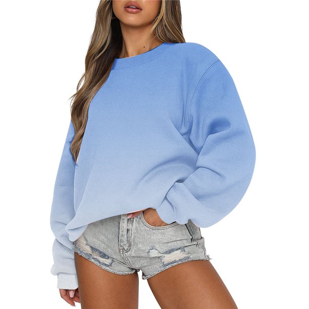 ICHUANYI Liquidación Moda Mujer Casual Manga Larga Cuello Redondo Impreso Señoras Sudadera Tops Blusa ICHUANYI WER2023082203060