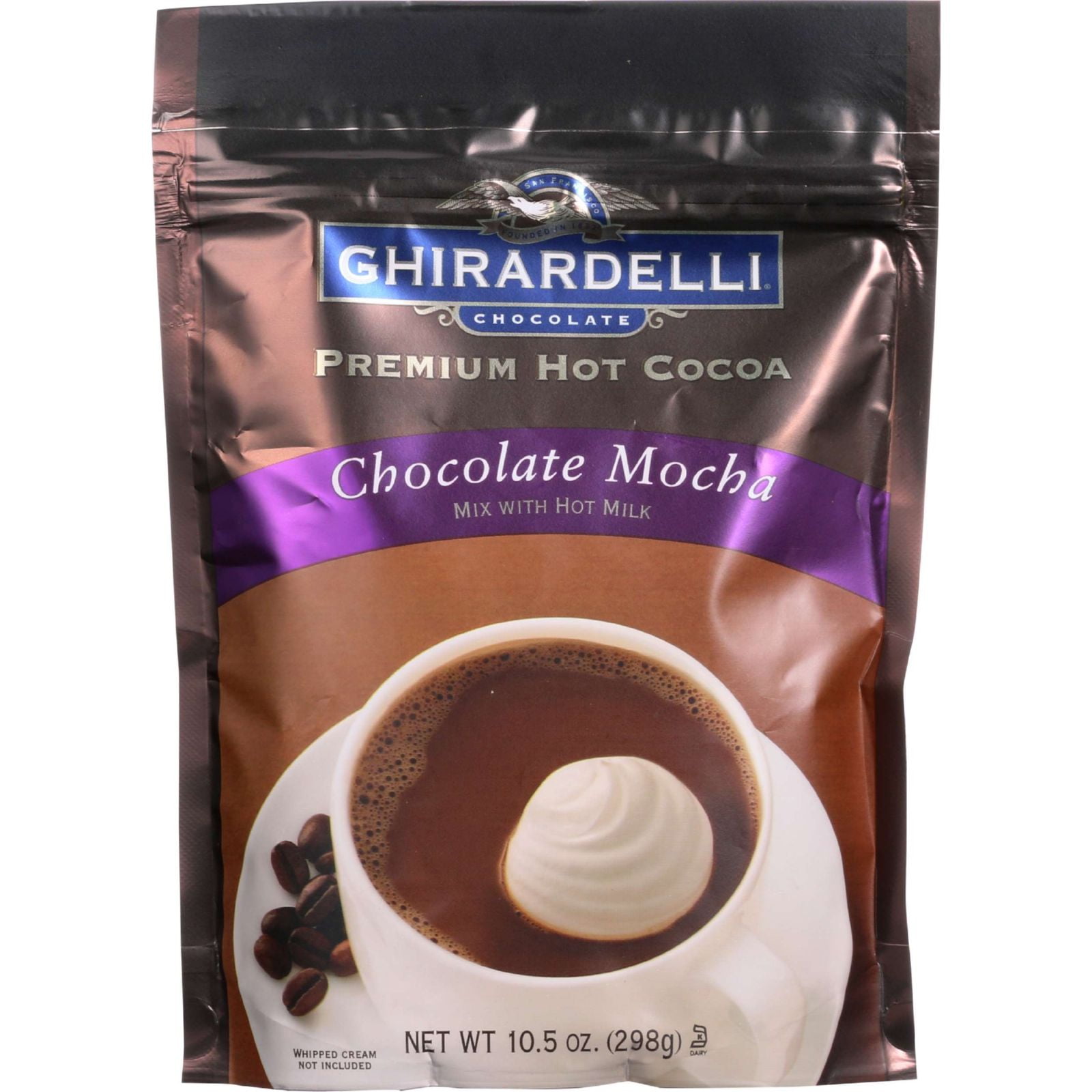 Ghirardelli Hot Cocoa Premium Chocolate Mocha 10.5 oz case of 6 by