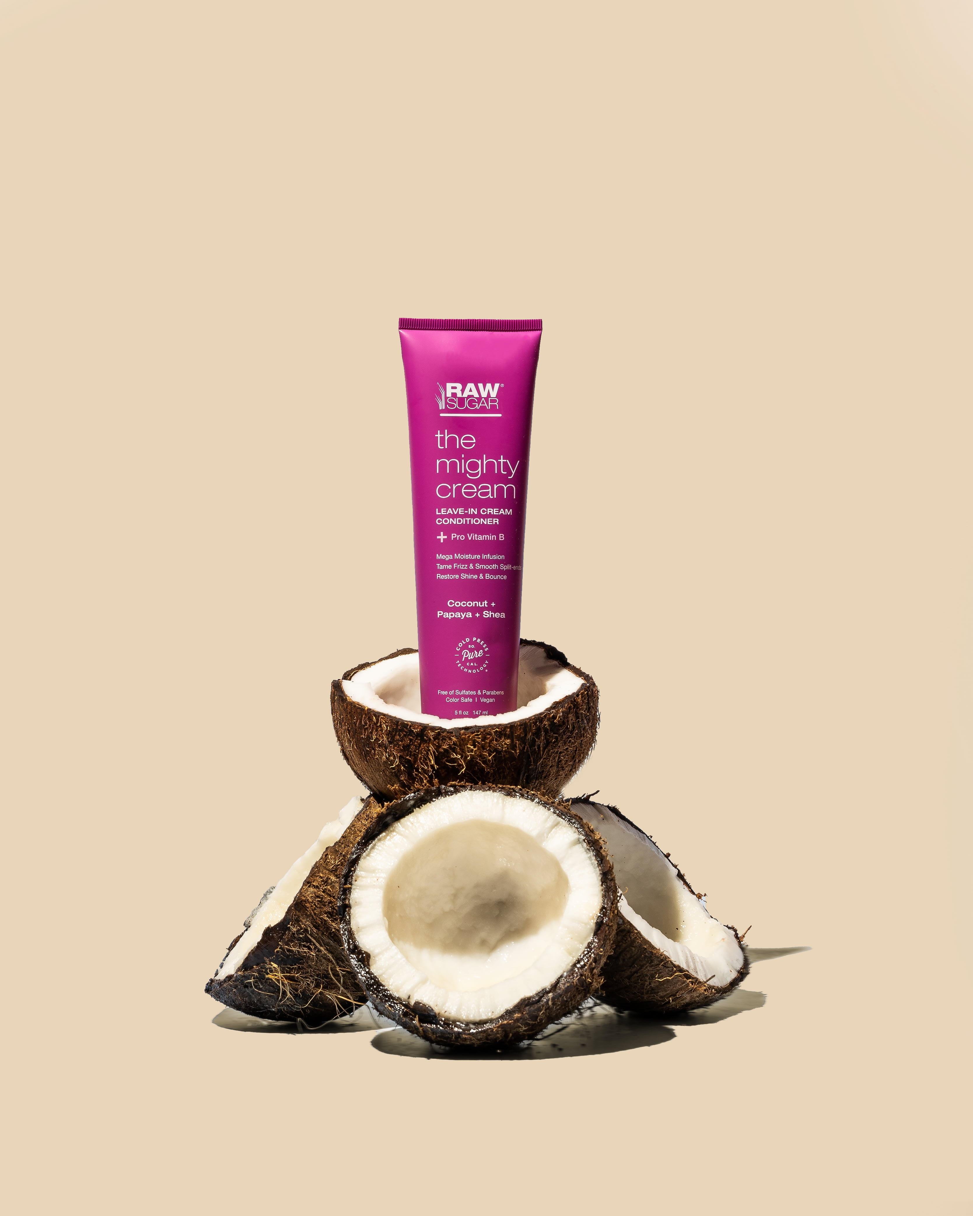 Raw Sugar Leave-In Conditioner & Heat Protectant, Coconut Milk + Blue Agave, Multi Miracle - 6 fl oz