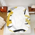 thumbnail image 5 of Erosebridal Abstract Geometric Stripes Bed Sheets King,Oil Painting Style Bedding Sets King Size,Gold Black Sheet Set King,Breathable Room Decor,4 Pieces, 5 of 7