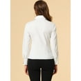 thumbnail image 3 of INSPIRE CHIC Women's Point Collar Long Sleeve Button Shirt White XS, 3 of 5