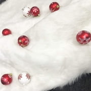 Christmas Tree Skirt 30/36/48 Inches White Faux Fur Christmas Tree Skirt Luxury Tree Skirts for Holiday Decorations