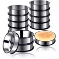 thumbnail image 1 of 12Packs Crumpet Rings Nonstick 4 Inch English Muffin Ring Stainless Steel Double Rolled Tart Rings Metal Pastry Cooking Baking Ring Molds, 1 of 7