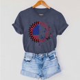 thumbnail image 6 of Women's T-shirts Short Sleeves Round Neck Simple Graphic Pattern Lightweight Soft Tops T-shirts for Independence Day Fourth of July Women's Beach Outfits Ship in 2 Days, 6 of 7