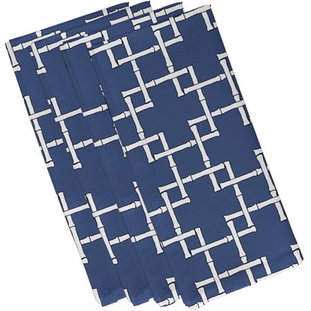 Simply Daisy 19  x 19  Bamboo 1 Geometric Print Napkins  Set of 4