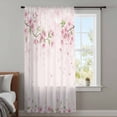 thumbnail image 3 of Cherry Blossom Sheer Curtains 45" Long, Spring Farmhouse Botanical Flowers Light Filering Curtains, Breathable Simi Curtain Privacy Drapes for Kitchen Bathroom Lightweight Small Window Treatment, 3 of 8