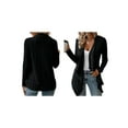 thumbnail image 2 of Women'S Draped Open Front Light-Weight Cardigan Tops Casual Long Sleeve Knit Outerwear Black XL, 2 of 6